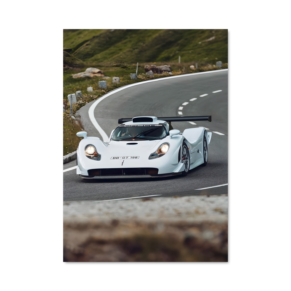 Poster Échappée Blanche – affiche Porsche